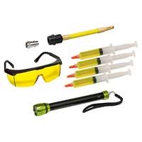 Tracerline LF040CS - Solo-shot Universal A/c Leak Detection Kit With (4) Single-use Disposable Syringes, Pre-filled With Universal Dye, R-134a Hose/coupler And Purge Fitting, Flashlight And Fluorescence-enhancing Gla