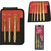 (MAY-81389) 5 Pc. Brass Drift Punch Kit & 3 Pc. Brass Scraper Kit w/FREE 3 Pc. Brass Pin Punch Set
