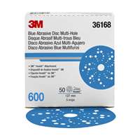 (MMM-36168) ABRASIVE DISC 5IN 600G BLUE MULTIHOLE BOX 50