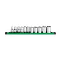 SK Hand Tool 01342 - 11 PC, 6 PT, STD, SAE Chrome Socket Set 1/2" Drive