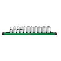 SK Hand Tool 01343 - 11 PC, 6 PT, STD, Metric Chrome Socket Set  1/2" Drive