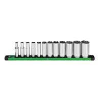 SK Hand Tool 01346 - 12 PC, 6 PT, Deep, SAE Chrome Socket Set  3/8" Drive