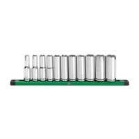 SK Hand Tool 01348 - 11 PC, 6 PT, Deep, SAE Chrome Socket Set  1/2" Drive