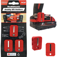 STEALTHMOUNTS STMBHM18SRED - StealthMounts Stubby Magnetic Bit Holder for Milwaukee M18 Tools (3 Pack) Red