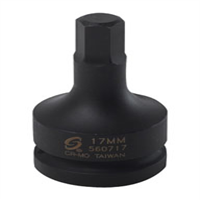 SUNEX TOOLS SUU560717 - 1" Dr Hex Dr Impact Socket, 17mm
