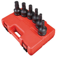 SUNEX TOOLS SUU5607 - 1" Dr MTR Impact Hex Dr Impact Socket Set, 6pc