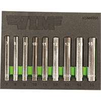 (VIM-EDM400A) 9 PC. 1/4 IN EXTRA DEEP 6 PT. METRIC SOCKET SET - 1/4 IN DR.  (7 - 15MM)