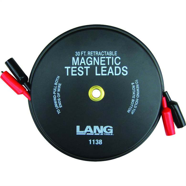 Lang Tools 1138 - Magnetic Retractable Test Leads - 2 Leads X 30-Ft.