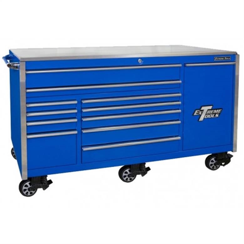 Extreme Tools 7612RCBL - 76&quot; Professional Series 12 Drawer Toolbox - Blue
