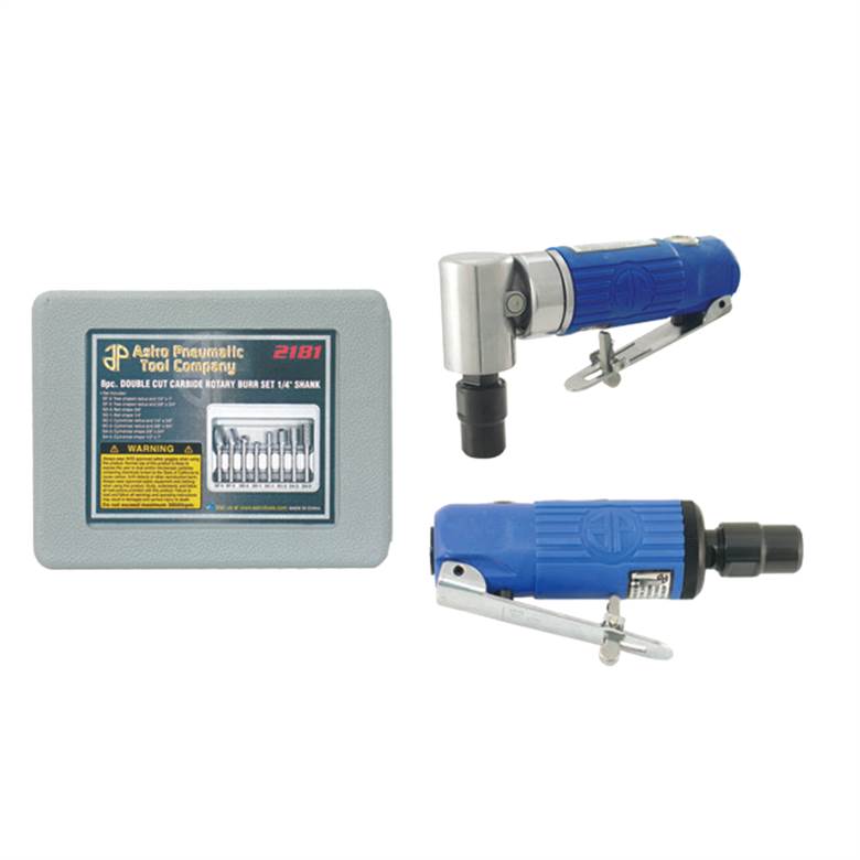 Astro Pneumatic 1221 Dual Die Grinder & Burr Set